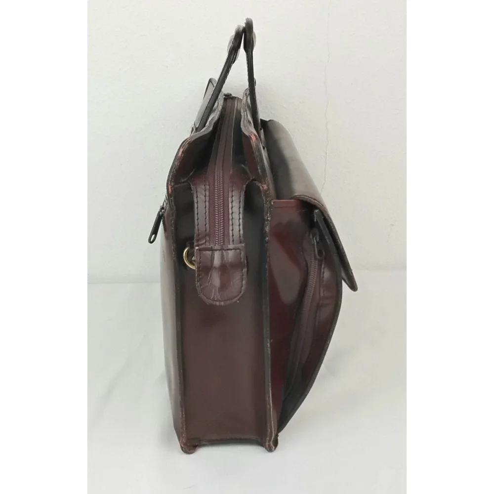 Vintage Hartmann Men's Leather Briefcase Red Burgundy Laptop Bag #Z5813